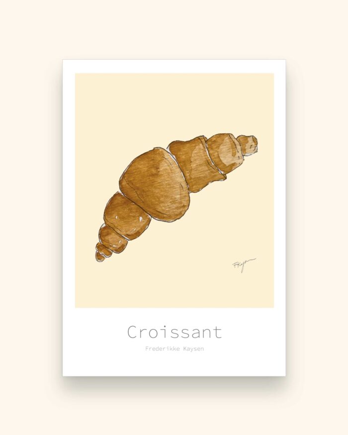 Croissant akvarel art print